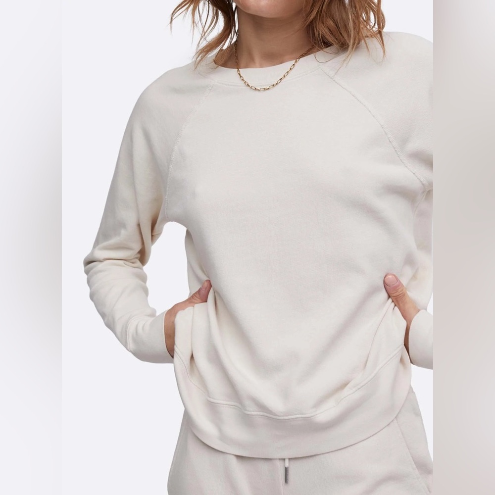 MATE the Label organic Terry raglan sweatshirt, size M, Bone